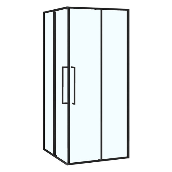 Душевое ограждение Azario SHANGHAI 90x90 см AZ-R43-90-MB-CL, чёрный матовый/прозрачное фото 