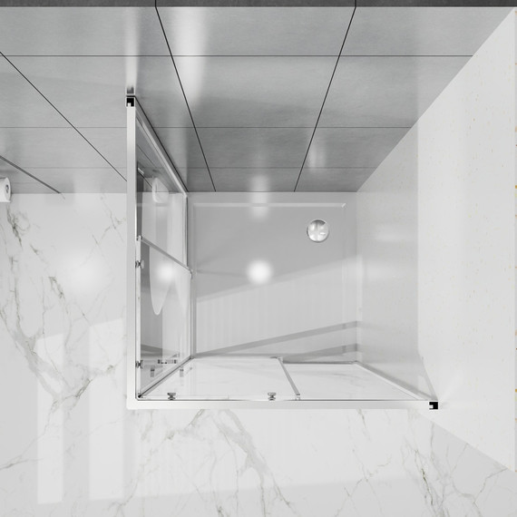 Душевое ограждение Azario SHANGHAI 90x90 см AZ-R43-90-MGR-CL, графит матовый/прозрачное фото 4