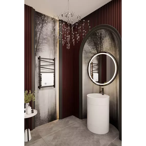 Полотенцесушитель электрический Veconi Barro-C П10 500x1000 мм B10050B-C, чёрный фото 5