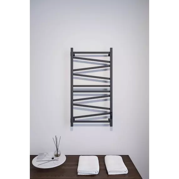 Полотенцесушитель электрический Veconi Barro-C П10 500x1000 мм B10050B-C, чёрный фото 3