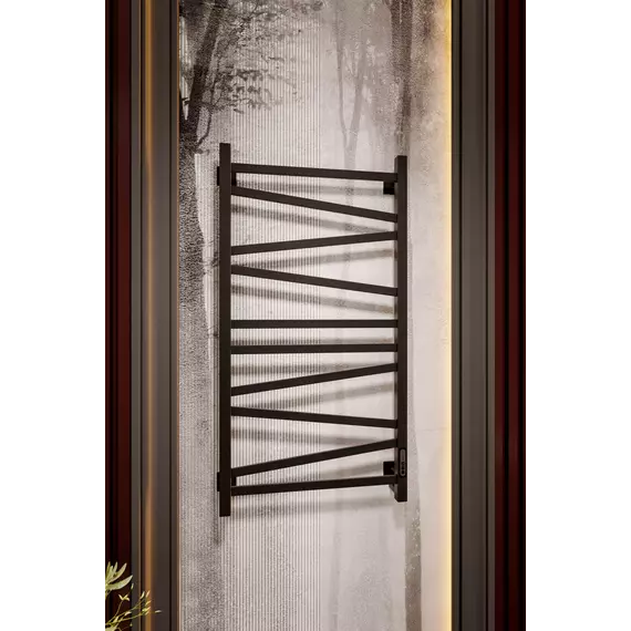 Полотенцесушитель электрический Veconi Barro-C П10 500x1000 мм B10050B-C, чёрный фото 4