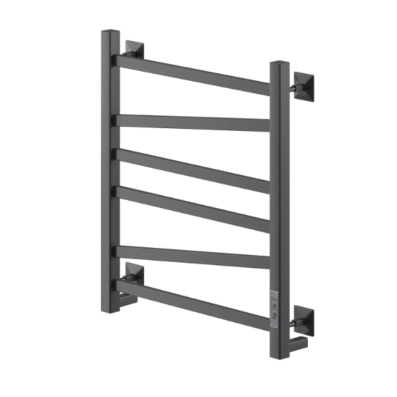 Полотенцесушитель электрический Veconi Barro-C П6 500x600 мм B6050B-C, чёрный фото 