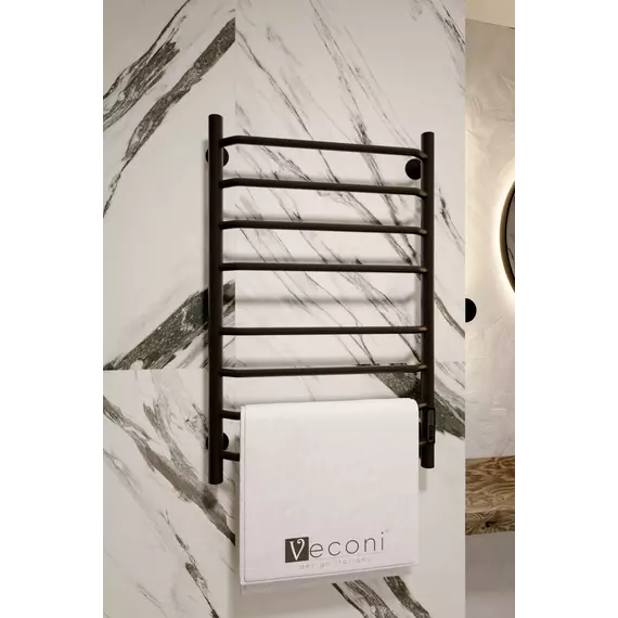 Полотенцесушитель электрический Veconi Cantu-A П8 500x800 мм C8050B-A, чёрный фото 3
