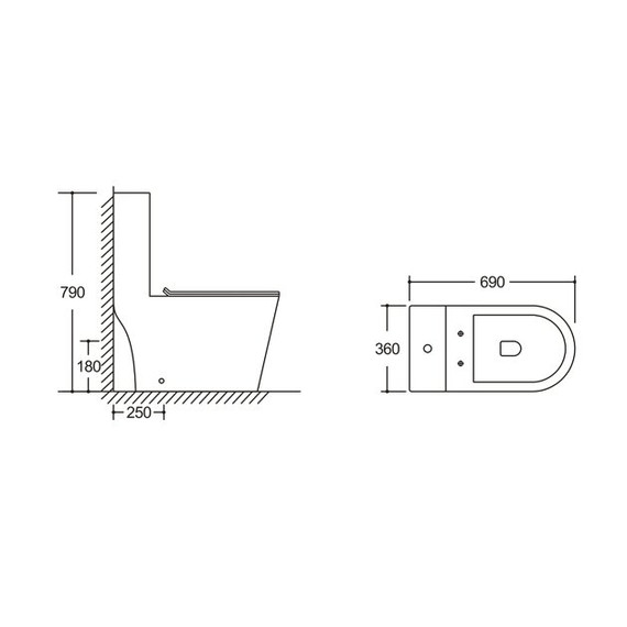 Унитаз-моноблок безободковый Grossman Classic GR-4487SQ с тонкой крышкой микролифт (система смыва Торнадо) фото 14