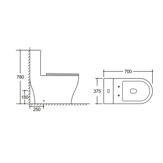 Унитаз-моноблок безободковый Grossman Classic GR-4488SQ с тонкой крышкой микролифт (система смыва Торнадо) фото 11