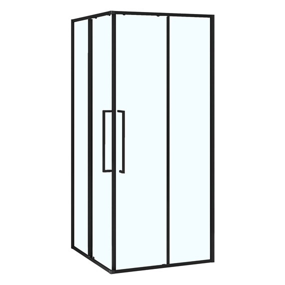 Душевое ограждение Azario SHANGHAI 100x100 см AZ-R43-100-MB-CL, чёрный матовый/прозрачное фото 