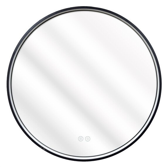 Зеркало Azario Димион 60 см АZ-LED010625 (подсветка, подогрев и сенсорный выключатель) чёрный матовый фото 