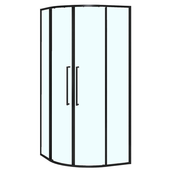 Душевое ограждение Azario SHANGHAI 90x90 см AZ-S43-90-MB-CL, чёрный матовый/прозрачное фото 