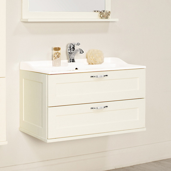 Тумба подвесная с раковиной Акватон Леон 65 см 1A1870K0LBPR0, дуб бежевый фото 7