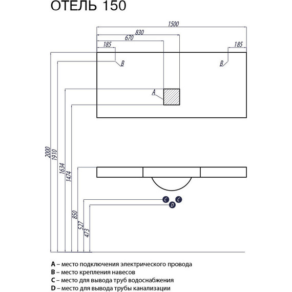 Зеркало Акватон Отель 150 см 1A107502OT010 фото 4