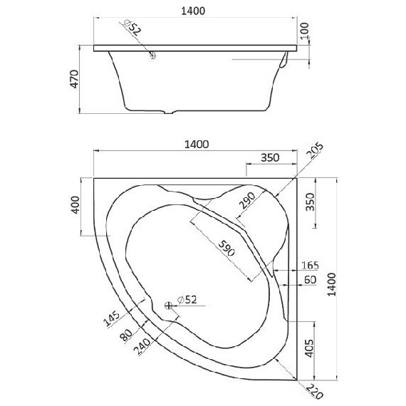 Ванна акриловая Santek Карибы 140x140 см 1.WH11.1.982 - 6 Ванна акриловая Santek Карибы 140x140 см 1.WH11.1.982 фото 6