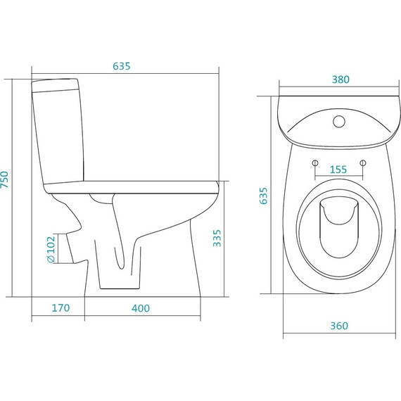 Унитаз-компакт Santek Анимо 1.WH11.0.035 с крышкой полипропилен фото 3