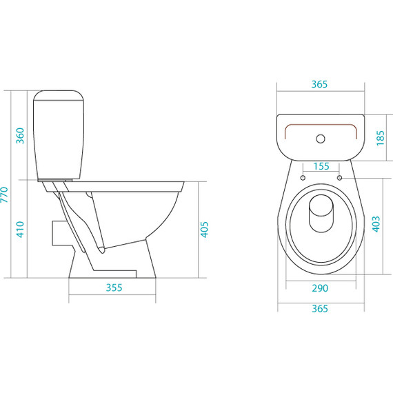 Унитаз-компакт Santek Паллада 1.WH30.2.371 с крышкой полипропилен фото 2