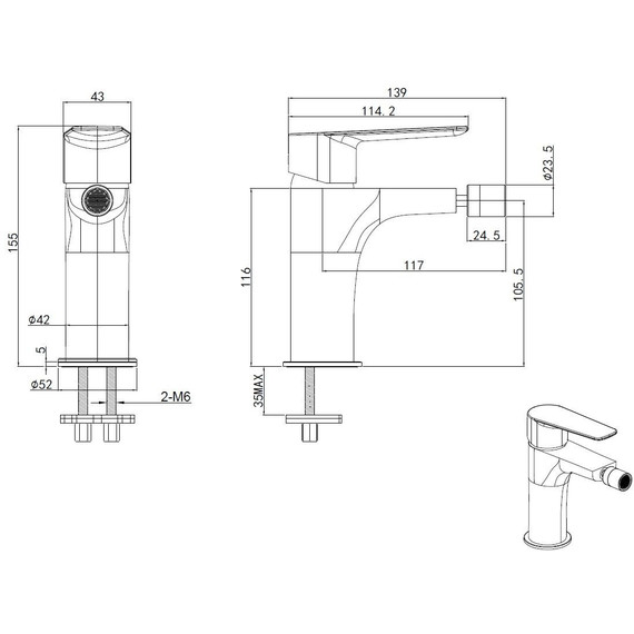 Смеситель для биде Allen Brau Eclipse 2.0 5.E1A10-00 фото 13