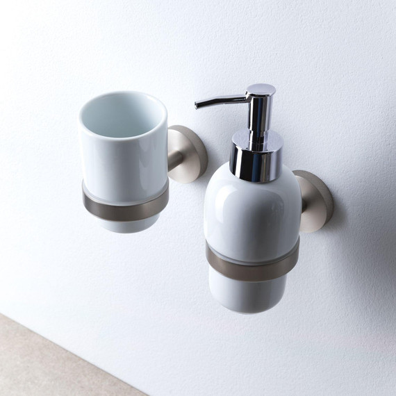 Стакан для зубных щеток Allen Brau Priority 6.31002-BN, цвет белый/никель браш фото 9