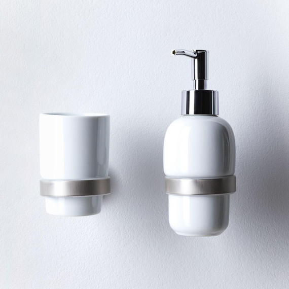 Стакан для зубных щеток Allen Brau Priority 6.31002-BN, цвет белый/никель браш фото 10