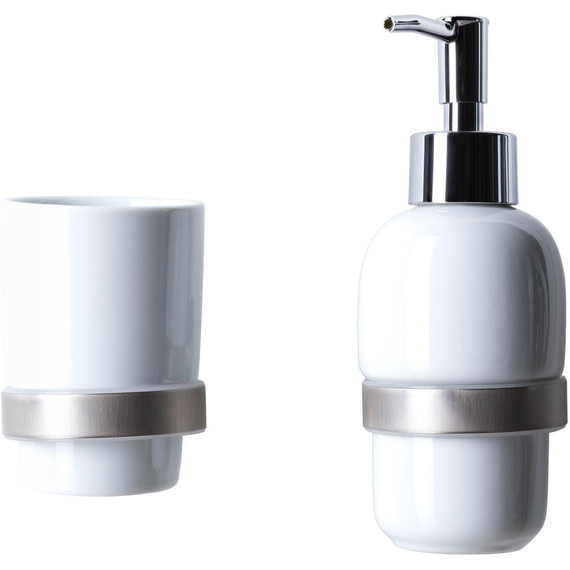 Стакан для зубных щеток Allen Brau Priority 6.31002-BN, цвет белый/никель браш фото 3