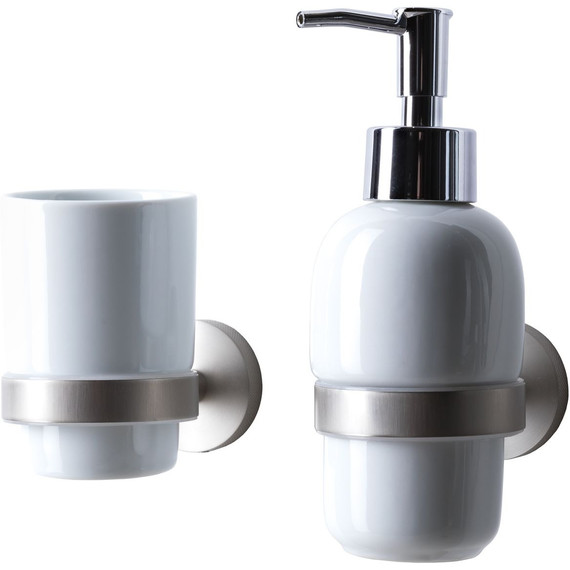 Дозатор для жидкого мыла Allen Brau Priority 6.31006-BN, цвет белый/никель браш фото 2