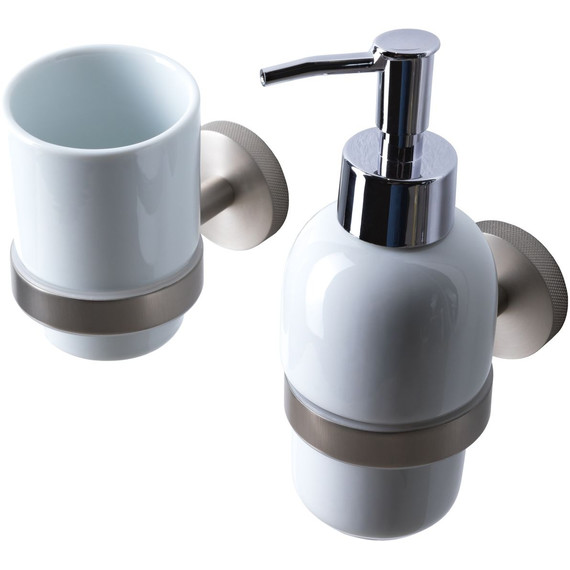 Дозатор для жидкого мыла Allen Brau Priority 6.31006-BN, цвет белый/никель браш фото 4