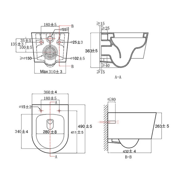 Унитаз подвесной безободковый Azario Velo AZ-1273WHD с быстросъемным сиденьем микролифт (система смыва Торнадо) фото 11