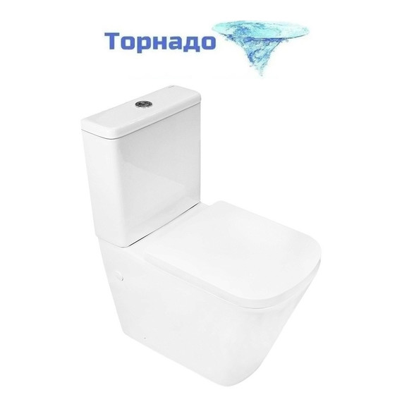 Унитаз-компакт безободковый Azario Terra AZ-1373AT с быстросъемным сиденьем микролифт (система смыва Торнадо) фото 