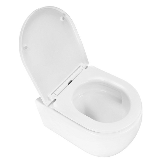 Унитаз подвесной безободковый Azario Rime AZ-1683WHD с быстросъемным сиденьем микролифт (система смыва Торнадо) фото 4