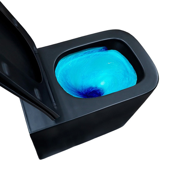 Унитаз подвесной безободковый Azario Cascad-Black AZ-2303A-MB с быстросъемным сиденьем микролифт (система смыва Торнадо) чёрный матовый фото 7