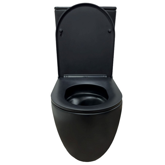 Унитаз-компакт безободковый Azario Cobalt-Black AZ-6089A-MB с быстросъемным сиденьем микролифт (система смыва Торнадо) чёрный матовый фото 5