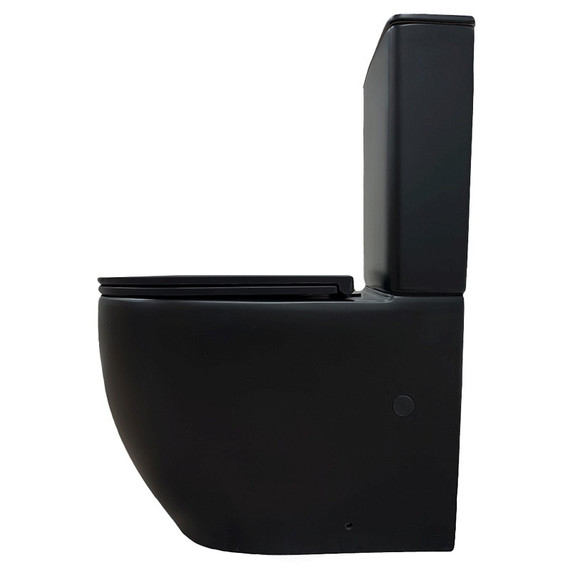 Унитаз-компакт безободковый Azario Cobalt-Black AZ-6089A-MB с быстросъемным сиденьем микролифт (система смыва Торнадо) чёрный матовый фото 3