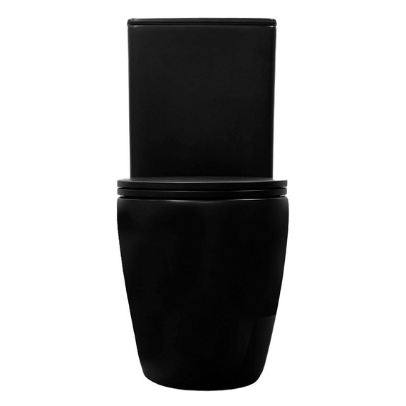 Унитаз-компакт безободковый Azario Cobalt-Black AZ-6089A-MB с быстросъемным сиденьем микролифт (система смыва Торнадо) чёрный матовый фото 2