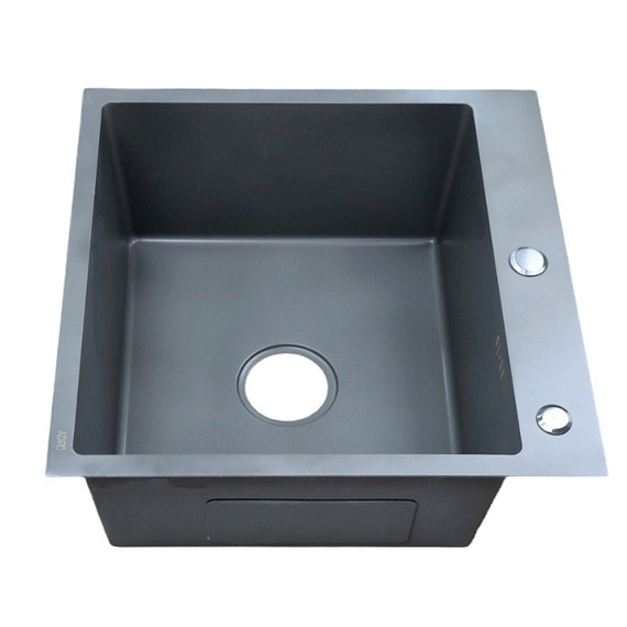 Кухонная мойка Azario Nicole AZG5050H (сифон, дозатор и коландер в комплекте) серый соты фото 2