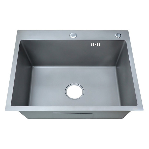 Кухонная мойка Azario Nicole AZG6050H (сифон, дозатор и коландер в комплекте) серая соты фото 