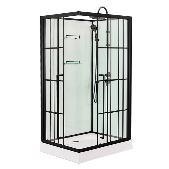 Душевая кабина Loranto 120х80 см CS-3008TM/W-120R, чёрный/прозрачное фото 