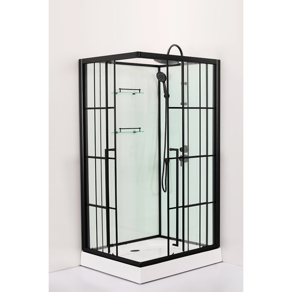 Душевая кабина Loranto 120х80 см CS-3008TM/W-120R, чёрный/прозрачное фото 2