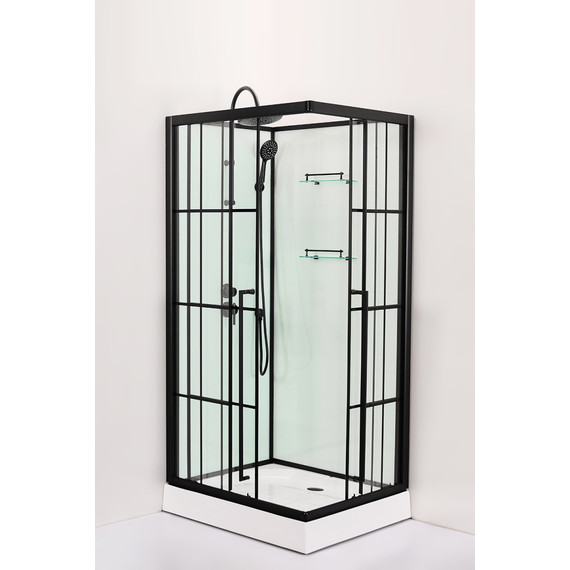 Душевая кабина Loranto 90х90 см CS-3008TMW-90L, чёрный/прозрачное фото 2