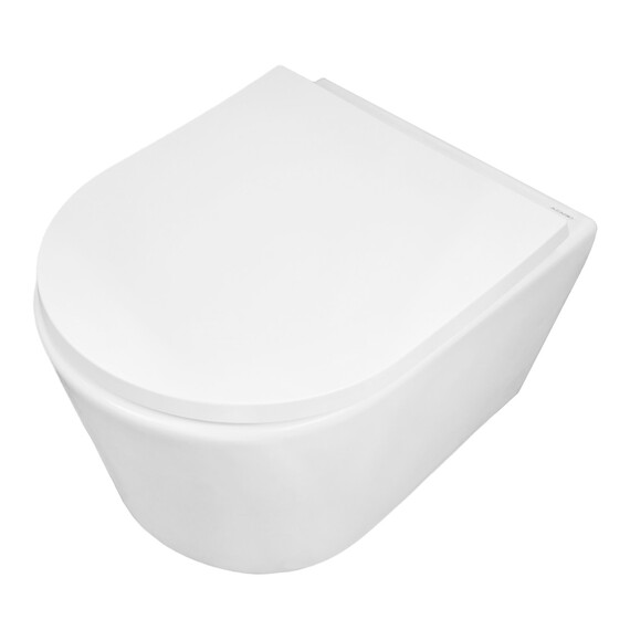 Унитаз подвесной безободковый Azario Velo AZ-1273WHD с быстросъемным сиденьем микролифт (система смыва Торнадо) фото 2