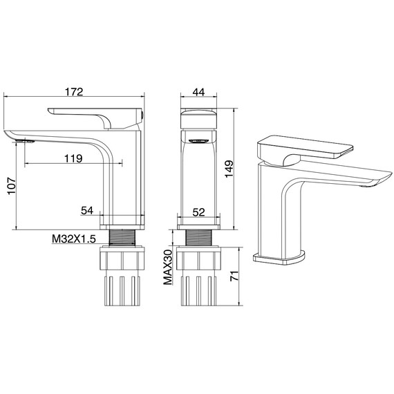 Смеситель для раковины Allen Brau Infinity 5.21001-31, чёрный матовый фото 10
