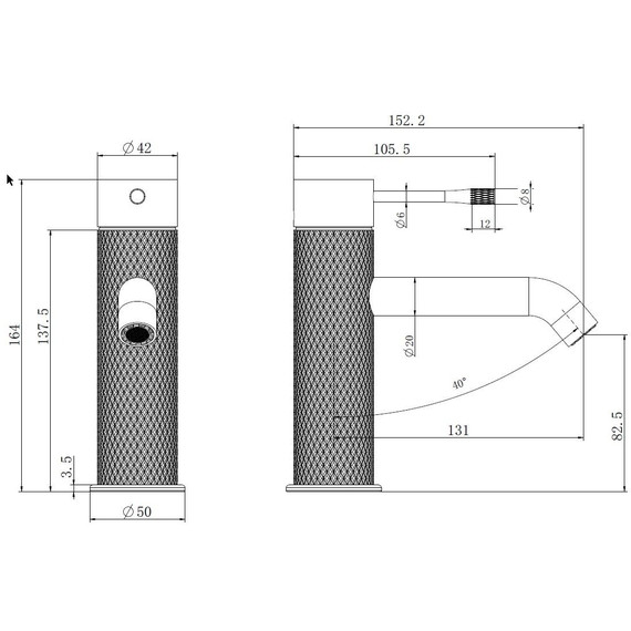 Смеситель для раковины Allen Brau Priority 4.0 5.31С01-MG, графит браш фото 2