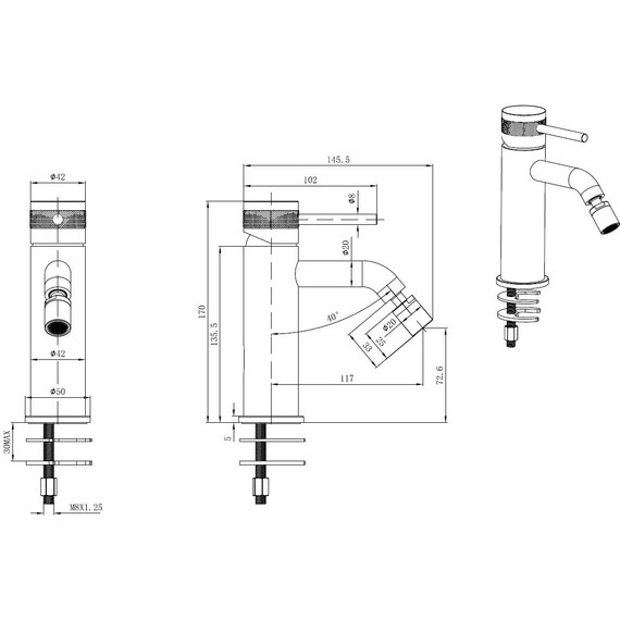 Смеситель для биде Allen Brau Priority 5.31A04-GB (с донным клапаном) золото фото 12