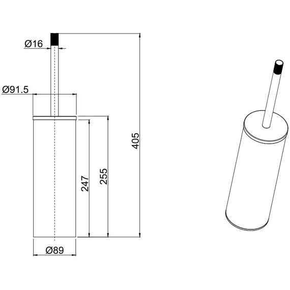 Ершик для унитаза Allen Brau Priority 6.31009-31, цвет чёрный матовый фото 2