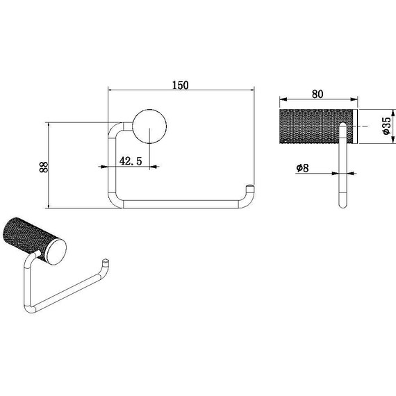 Держатель для туалетной бумаги Allen Brau Priority 4.0 6.31C07-31, цвет чёрный матовый фото 2