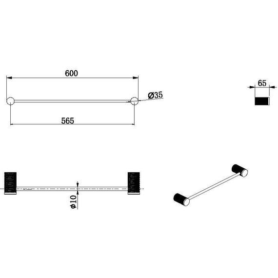 Полотенцедержатель Allen Brau Priority 4.0 6.31D11-31, цвет чёрный матовый фото 2