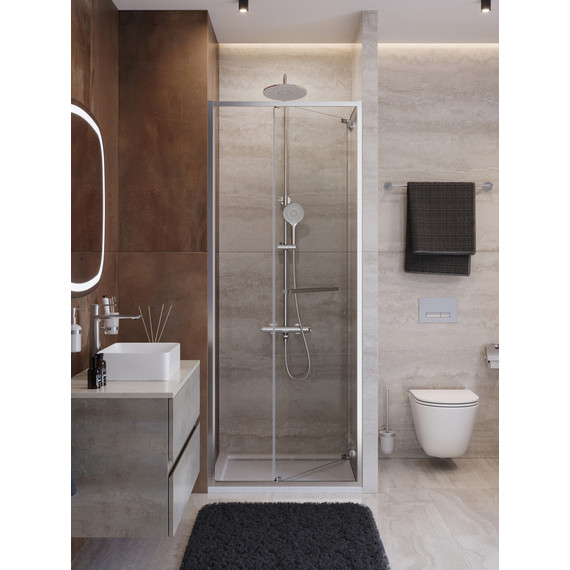 Душевая дверь Cezares Lux 70 см LUX-B-FS-1-70-C-CR, хром/прозрачное фото 3