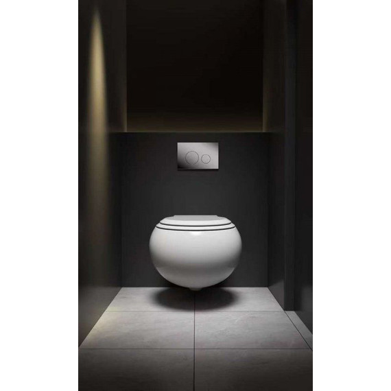 Унитаз подвесной безободковый Cezares Grande-Tor CZR-308-TH-TOR/SC с тонкой крышкой микролифт (система смыва Торнадо) фото 8