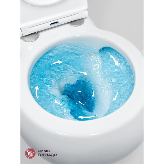 Унитаз подвесной безободковый Cezares Grande-Tor CZR-308-TH-TOR/SC с тонкой крышкой микролифт (система смыва Торнадо) фото 19