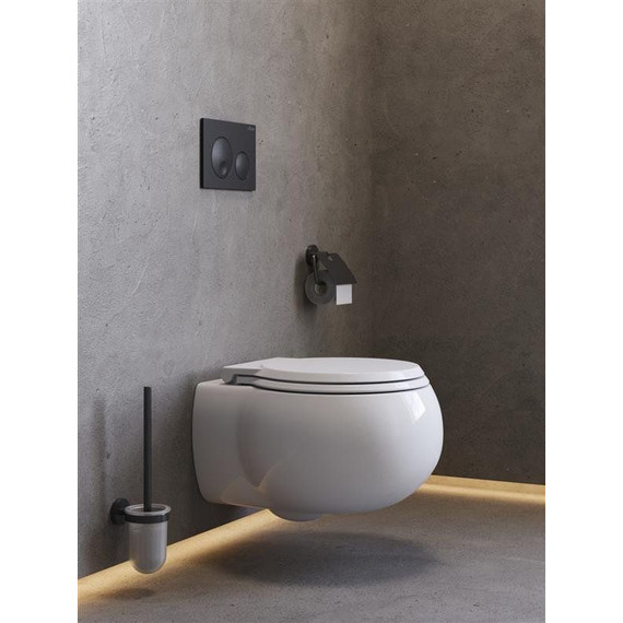 Унитаз подвесной безободковый Cezares Grande-Tor CZR-308-TH-TOR/SC с тонкой крышкой микролифт (система смыва Торнадо) фото 4