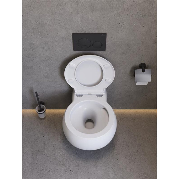 Унитаз подвесной безободковый Cezares Grande-Tor CZR-308-TH-TOR/SC с тонкой крышкой микролифт (система смыва Торнадо) фото 5