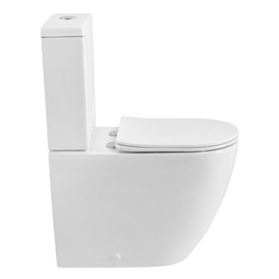 Унитаз-компакт безободковый Cezares Stylus-Tor CZR-538-CP-TOR с тонкой крышкой микролифт (система смыва Торнадо) фото 2