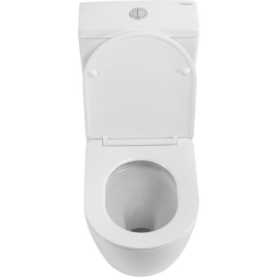 Унитаз-компакт безободковый Cezares Stylus-Tor CZR-538-CP-TOR с тонкой крышкой микролифт (система смыва Торнадо) фото 3