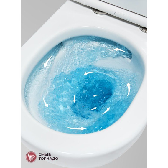 Унитаз подвесной безободковый Cezares Stylus-Tor 2.0 CZR-546-TH-TOR/SC с тонкой крышкой микролифт (система смыва Торнадо) фото 19